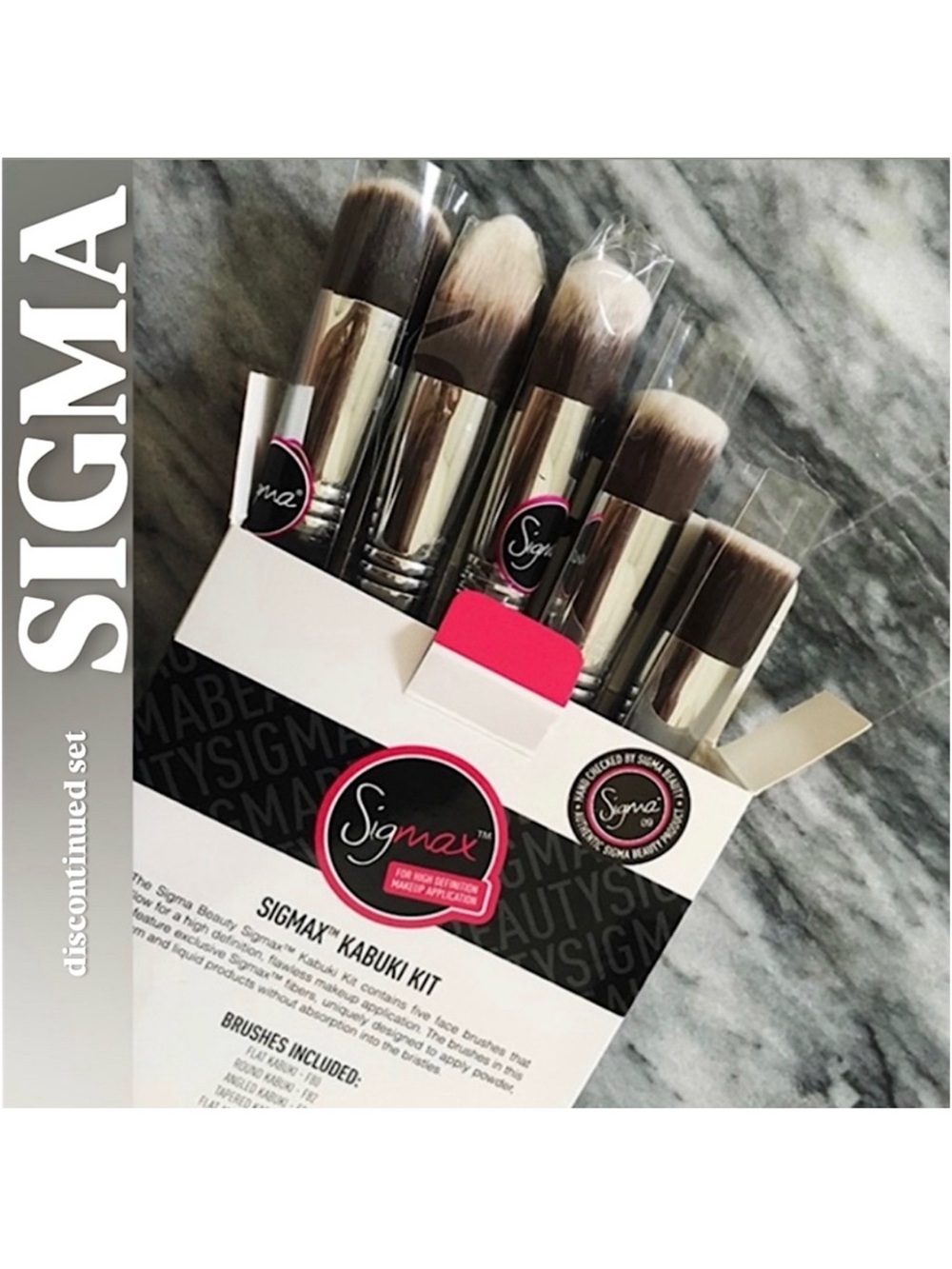 NEW! Discontinued SIGMA Sigmax Kabuki Face Makeup Brush Kit